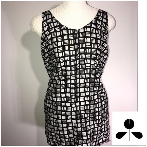 Old Navy Black & White Geometric Print Sleeveless Dress – Size Medium - Picture 5 of 8